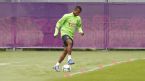 Nani trains alone ahead of Portugal's Euro 2012 opener against Germany, Opalenica, Poland, June 6, 2012